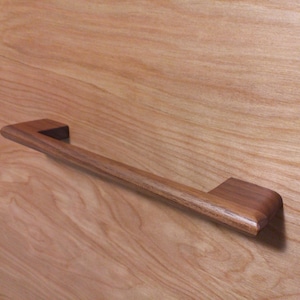 Sleek Walnut Wood Cabinet Pull With Rounded Handle and Ends