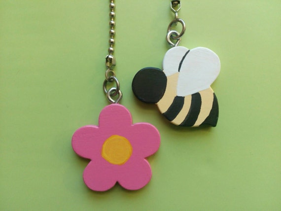 Bumble Bee And Flower Ceiling Fan Pull Chain Set Etsy