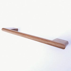 Contemporary Walnut Wood Cabinet Pull With Rounded Handle and Ends