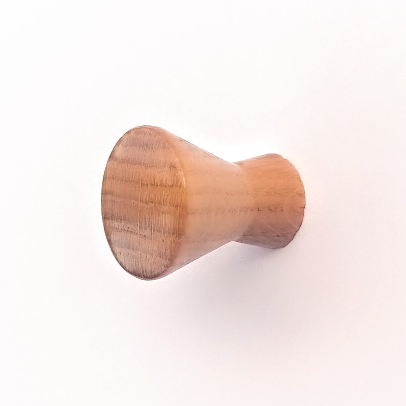 Designer Round White Oak Wood Cabinet Pull image 2