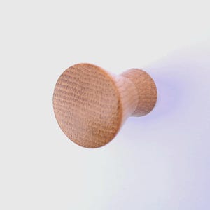 Designer Round White Oak Wood Cabinet Pull