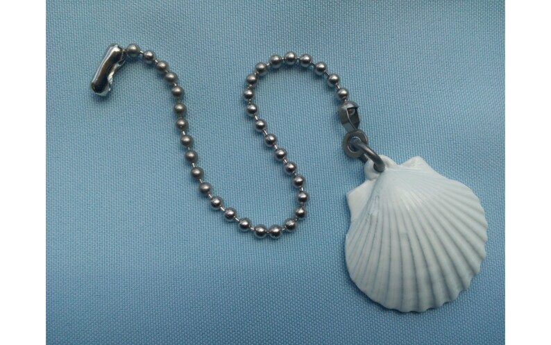 Pewter Seashell Ceiling Fan Pull Chain-White Lacquered | Etsy