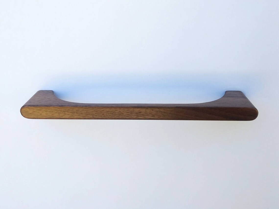 Savagrow 10-Pack Walnut Wood Cabinet Pulls - 3.78" Hole Center, Solid Wood Handles