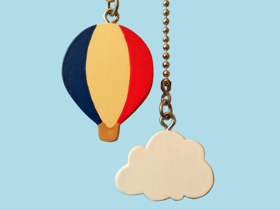 Hot Air Balloon And Cloud Ceiling Fan Pull Chain Set