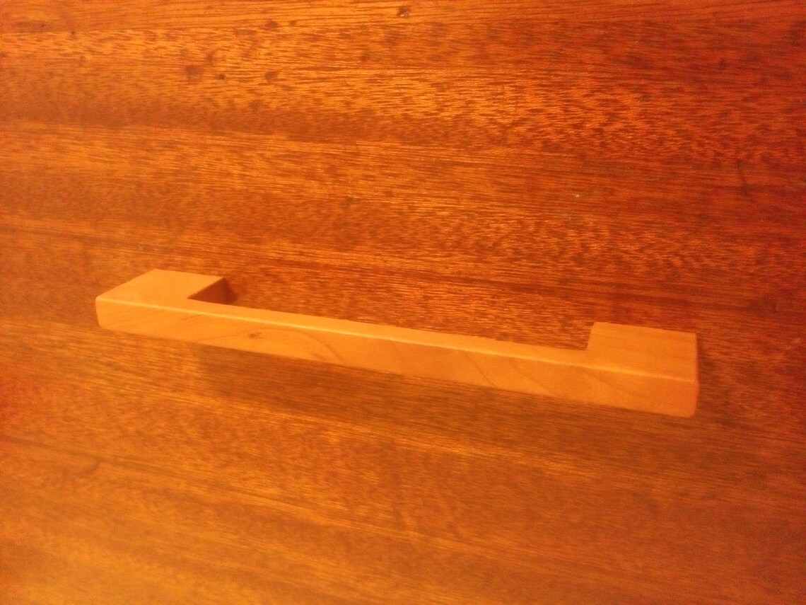 Contemporary Cherry Wood Pull Etsy