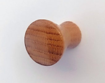 Designer Round White Oak Wood Cabinet Pull