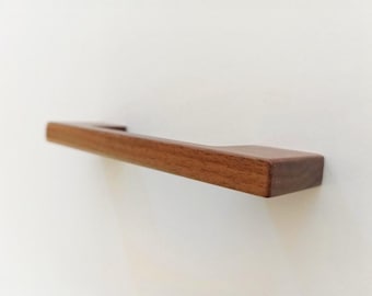 Slimline Walnut Wood Cabinet Pull -- Small