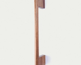 Contemporary Walnut Wood Cabinet Pull With Rounded Handle and Ends