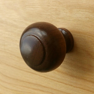 Classic Round Walnut Wood Cabinet Knob