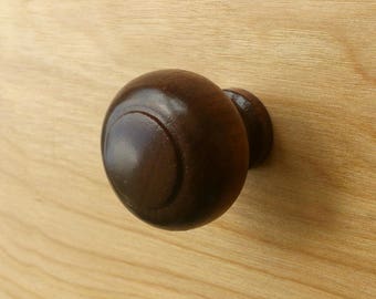 Classic Round Walnut Wood Cabinet Knob