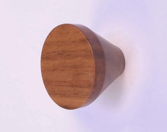Minimalist Round Walnut Wood Cabinet Knob