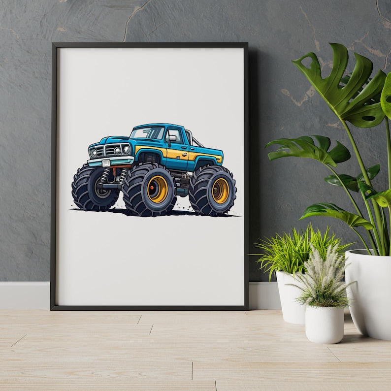 Monster Truck Png Bundle, Big Truck Sublimation Designs, Kids Monster Truck, Offroad Truck, Monster Truck Clipart, Truck Clipart, for Cricut image 6