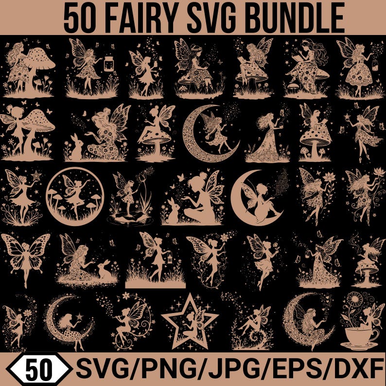 Fairy Laser Cut Svg Bundle, Magical Fantasy Art, Fairy Clipart, Fairies ...