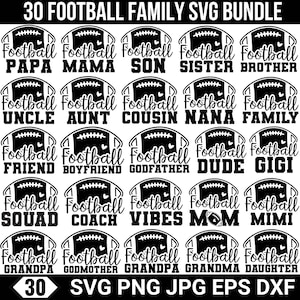 Football Family Svg Bundle, Football Svg, Football Quotes Svg, Football Mom Svg, Football Dad Svg, Football Shirts Svg, Game Day For Cricut