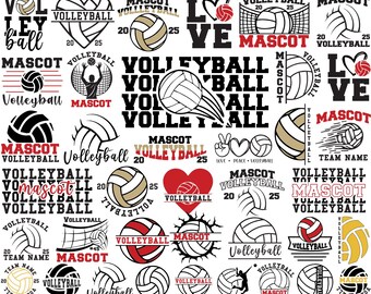 Volleyball Svg Bundle, Volleyball Png, Volleyball Mascot Svg, Volleyball Player SVG, Volleyball Outline, Team Name SVG, Cut Files For Cricut