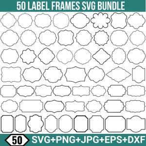 Vintage Label Frames SVG Bundle: Hand-Drawn Banners, Decorative Shapes