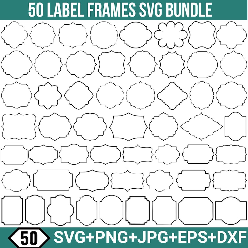 Classic Label Frame Classic Label Frames SVG Bundle, Vintage Frames Svg, Banner Svg ...