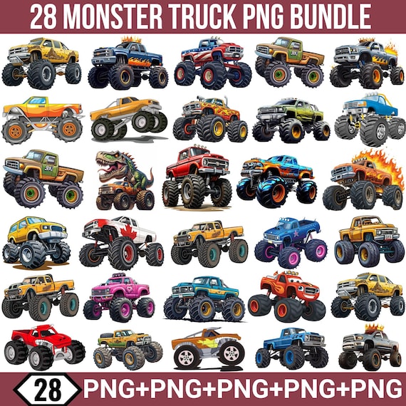 Monster Truck Png Bundle, Big Truck Sublimation Designs, Offroad Truck, Kids Monster Truck, Monster Truck Clipart, Truck Clipart, for Cricut