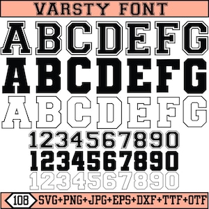 Varsity Font Svg, Varsity Letters Svg, Jersey Font Svg, Sports Font, Football Font, Varsity Alphabet, College Font, For Cricut, Silhouette