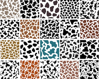 Cow Print Svg Bundle, Cow Print Png, Animal Print Svg, Farm Animal Pattern, Cow Pattern Svg, Cow Print Clipart, Files For Cricut, Silhouette