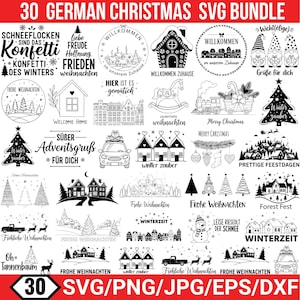 Christmas Plotter File Svg Bundle, Plotterdatei Weihnachten Svg, Weihnachten Svg, Christmas Svg, Christmas Houses, German Svg, For Cricut