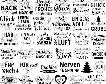 German Baking SVG Bundle, Sprüche Backen Svg, Plätzchen Svg, Baking Svg, Cookies Svg, German Sayings Baking, Christmas Svg, Files For Cricut
