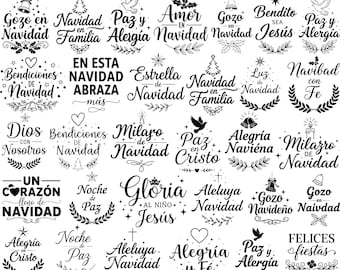 Feliz Navidad SVG Bundle, Spanish Christmas Svg, Feliz Navidad Png, Christmas SVG, Frases Navideñas Svg, Latina Svg, Español Svg, For Cricut