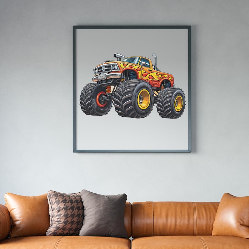 Monster Truck Png Bundle, Big Truck Sublimation Designs, Kids Monster Truck, Offroad Truck, Monster Truck Clipart, Truck Clipart, for Cricut image 8