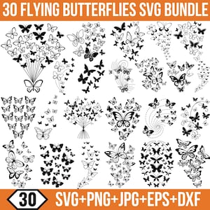 Fliegen Schmetterlinge SVG, Bundle, Schmetterling png, Schmetterling svg, Schmetterlings Schwarm svg, Schmetterling Clipart, Schmetterlingsschwarm svg, Für Cricut