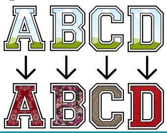 Varsity Font Canva Frame Alphabet: Canva Frame Alphabet, Sports Font Canva template, Jersey letters template, Varsity Font Digital Download