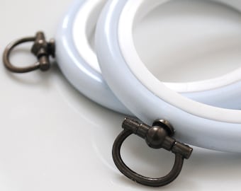 2 Flexi Hoops Pale Blue  - 2.5 inch - Flexible Plastic Embroidery Hoops