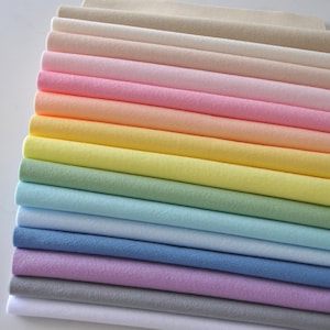 The PASTEL Felt Bundle - 15 sheets of felt / 2 sizes - Soft Craft Felt - 1mm thick - Polyester felt
