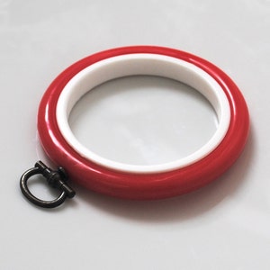 2 Flexi Hoops Red 4 inch Flexible Plastic Embroidery Hoops image 1