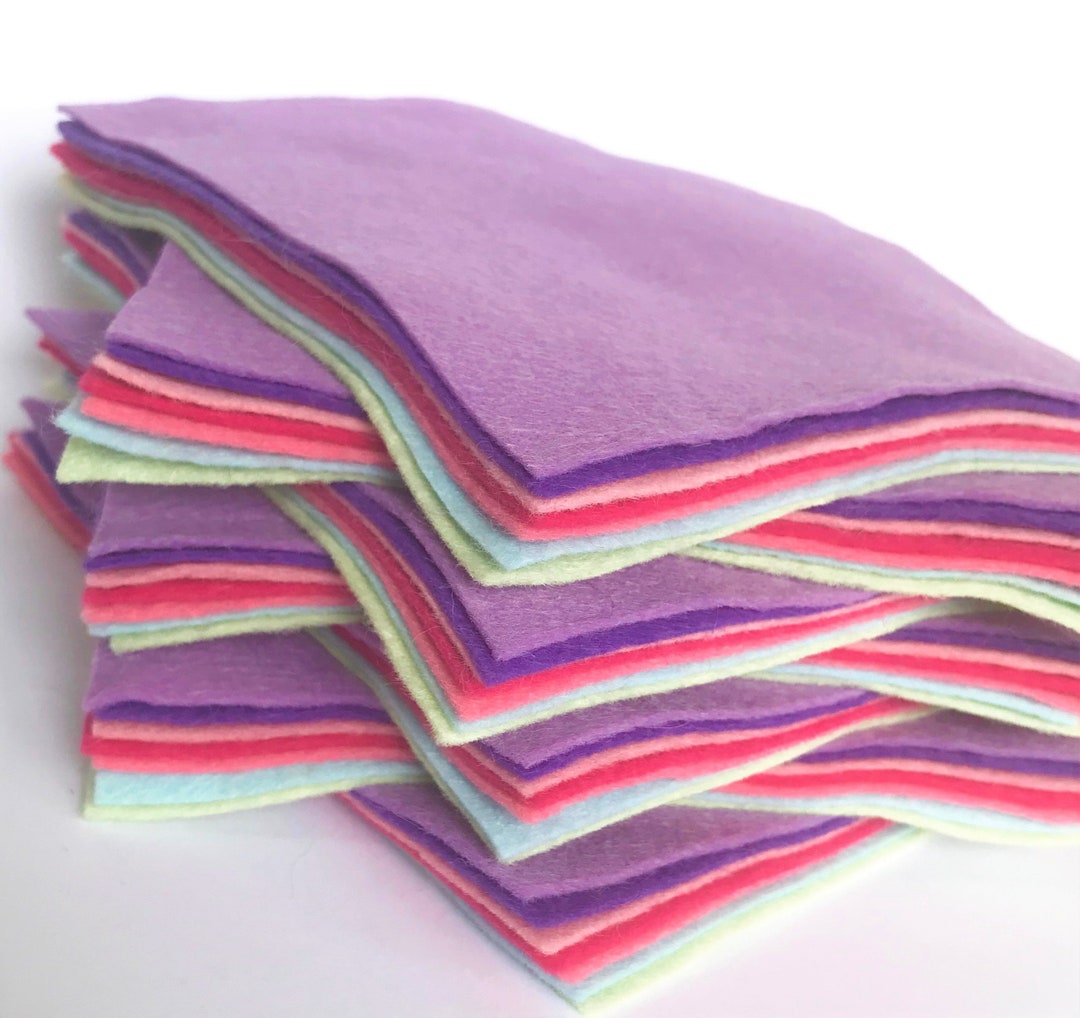 Bouquet Felt Collection - 7 Sheets of Felt - Choose the Size - 30% Wool ...