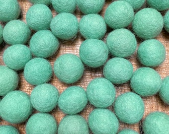 Aqua Felt Balls - 2cm diameter - Pack of 10 Wool Felted Balls