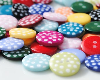 Polka Dot Button Mix - 70 buttons (12mm)