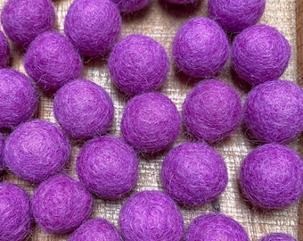 Orchid Felt Balls - 2cm diameter - Pack of 10 Wool Felted Balls