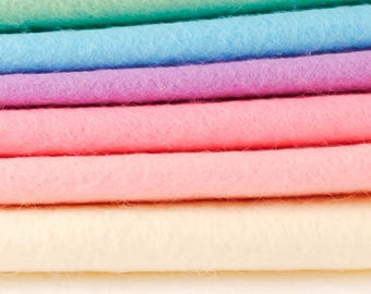 Unicorn Felt Collection 6", 9" OR 12" Squares 7 Shades - Wool Blend Felt - Felt Bundle