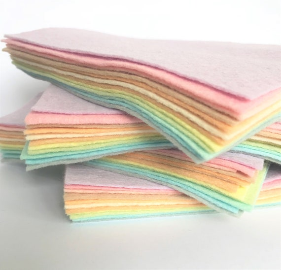 Colour Collections Wool Blend Felt SQUARES x 10 Sheets - Great Value Craft  Felt