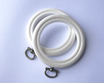 2 Flexi Hoops White - 2.5 inch - Flexible Plastic Embroidery Hoop