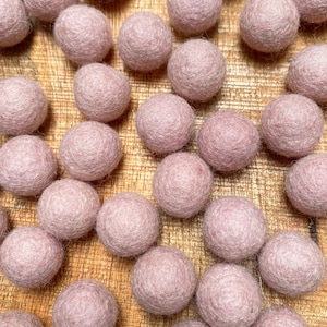 Dusky Pink Felt Balls - 2cm diameter - Pack of 10 Wool Felted Balls