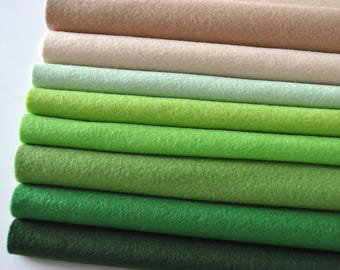 The SHRUB Felt Bundle - 8 sheets of felt / 2 sizes - Soft Craft Felt - 1mm thick - Polyester felt