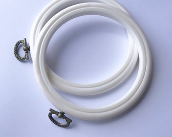 2 Flexi Hoops White - 4 inch - Flexible Plastic Embroidery Hoop