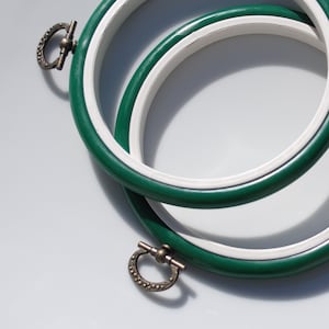 2 Flexi Hoops Green 4 inch Flexible Embroidery Hoops image 1