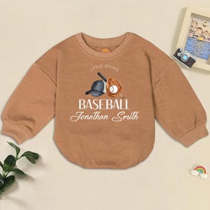 Personalized Baseball Baby Romper: Little Rookie Theme, Game Day Vibe