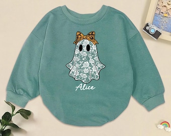 Personalized Baby Ghost Romper: Lace Halloween Outfit