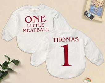 Personalized One Little Meatball Birthday Romper, Italian Theme, Spaghetti Baby, Pasta Meatball Toddler Tee, Baby Shower, Newborn