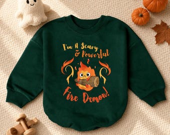 Howl's Fire Demon Baby Romper, Cute Fire Spirit Baby Bodysuit, Anime Inspired Newborn Outfit, Halloween Baby Gift, Baby Shower