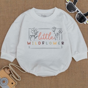 Little Wildflower Baby Romper, Baby Girl Outfit, Flower Baby Outfit, Boho Baby Girl Clothes, Baby Shower Gift Girl, Boho Baby Clothes