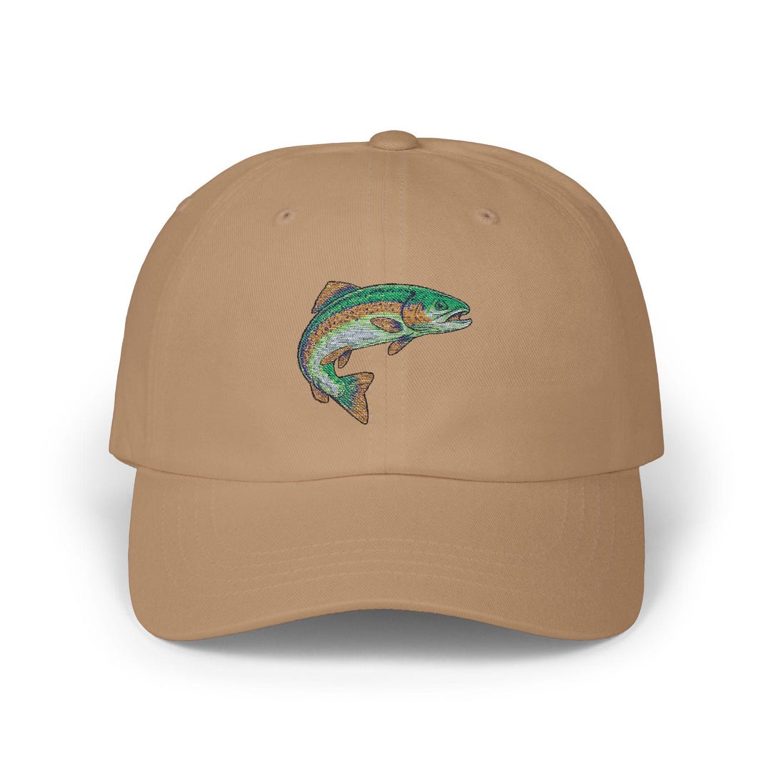 Cap With Fish Classic Dad Cap With Colorful Fish Design - Outdoor Enthusiasts, Summer ...